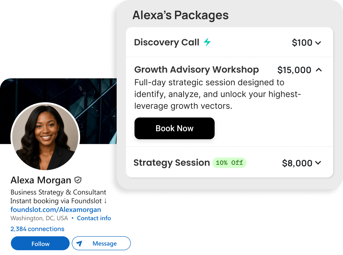 Other Professionals booking page example